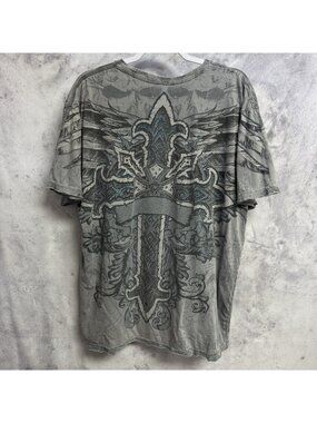 Archaic T Shirt Mens 2XL Gray Graphic Print Grunge Streetwear Cross